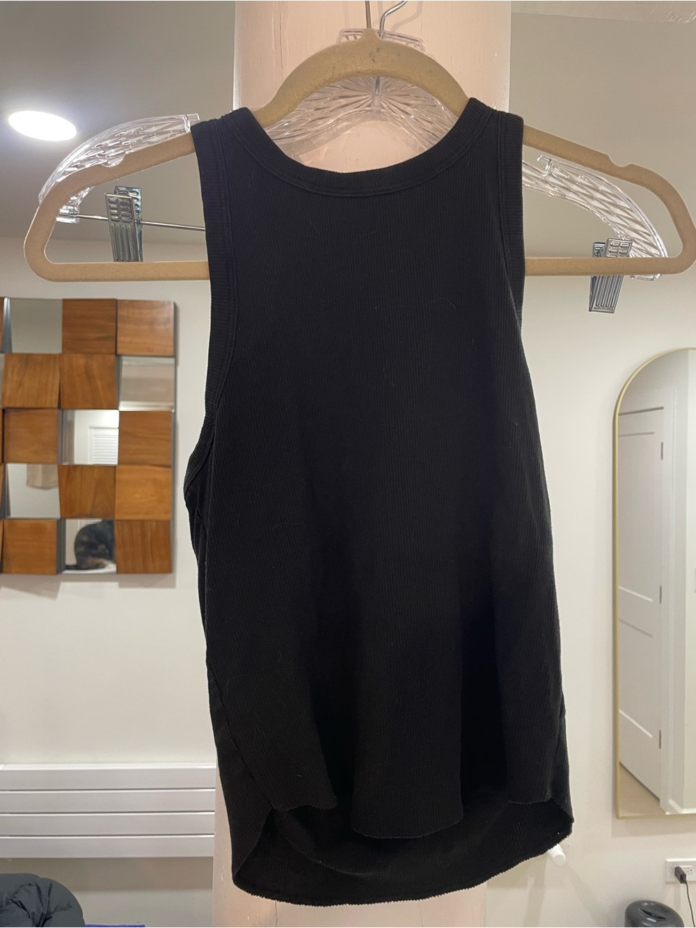 PINK Victoria's Secret Black Ribbed Tank